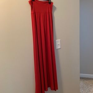 Red maxi skirt